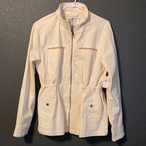Cream Embroidered Old Navy Jacket